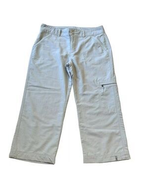Royal Robbins Ripstop Cinch Hem Nylon Trail Hiking Capri Pant Sz 8 Beige